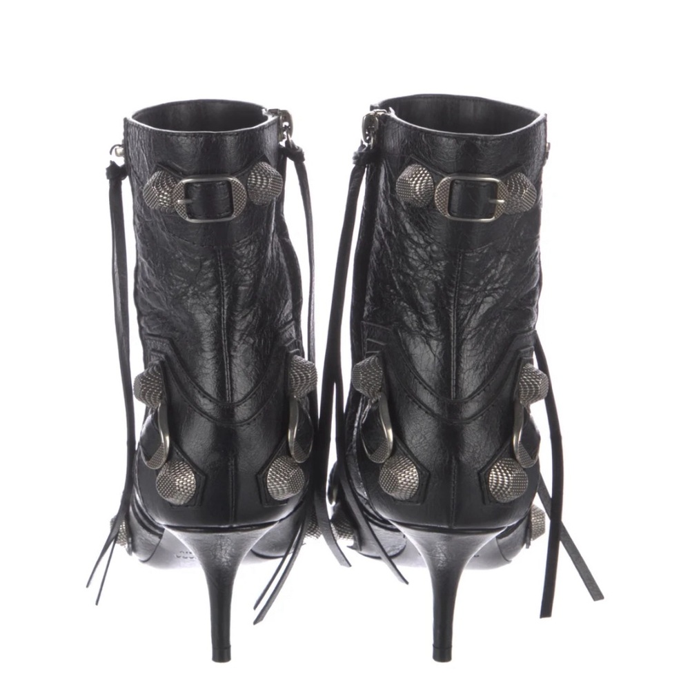 BALENCIAGA Cagole Ankle Booties, Black/Aged Nickel, Size 36 - Picture 2 of 6